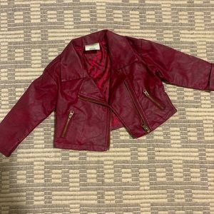 Genuine kids faux leather jacket